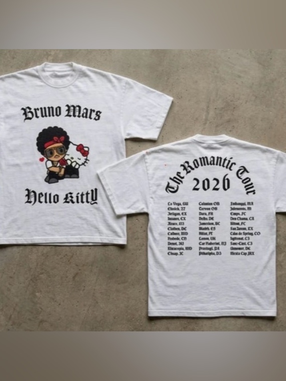 Bruno Mars The Romantic Tour 2026 T-Shirt, Music Concert Graphic T-Shirt
